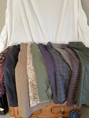Eleven skirts seamstress made, some wools