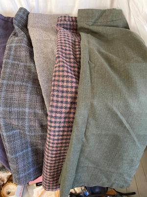 Eleven skirts seamstress made, some wools