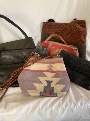 Assortment of six handbags