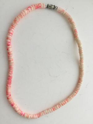 Vintage light pink beaded unique necklace