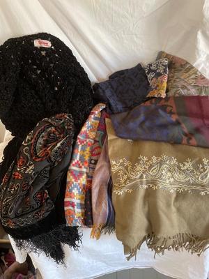 Assorted shawls and wraps