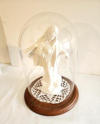 Lot #14 Plaster Statue of Our Lady of Medjugorje under Dome