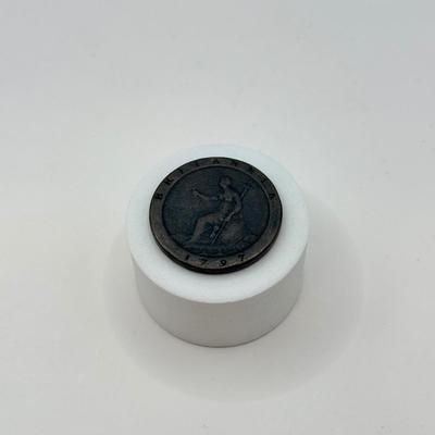 LOT 540J: 1797 Antique Great Britain George III "Cartwheel" Penny Copper Coin
