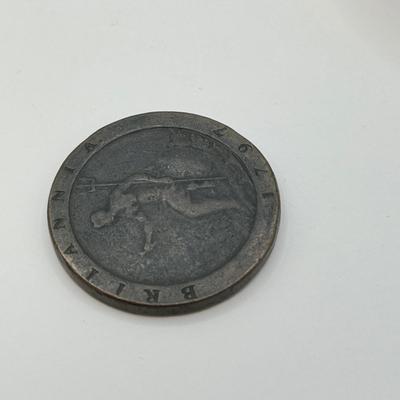 LOT 540J: 1797 Antique Great Britain George III "Cartwheel" Penny Copper Coin