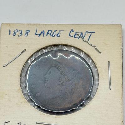 LOT 543J: Antique US Coins: 1810 Liberty Head One Cent Piece, Early 1800s Large Cents & 1909 VDB Penny