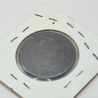 LOT 543J: Antique US Coins: 1810 Liberty Head One Cent Piece, Early 1800s Large Cents & 1909 VDB Penny