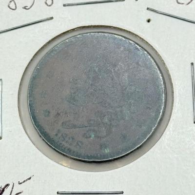 LOT 543J: Antique US Coins: 1810 Liberty Head One Cent Piece, Early 1800s Large Cents & 1909 VDB Penny