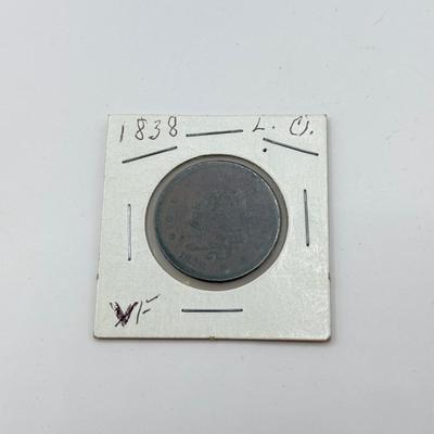 LOT 543J: Antique US Coins: 1810 Liberty Head One Cent Piece, Early 1800s Large Cents & 1909 VDB Penny