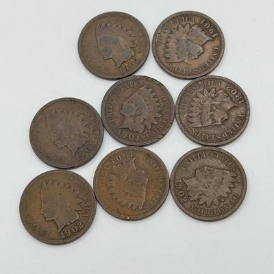 LOT 544J: Antique 1900-1909 “Indian Head” Pennies US One Cent Currency