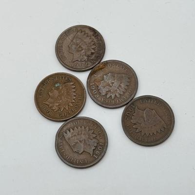 LOT 544J: Antique 1900-1909 “Indian Head” Pennies US One Cent Currency