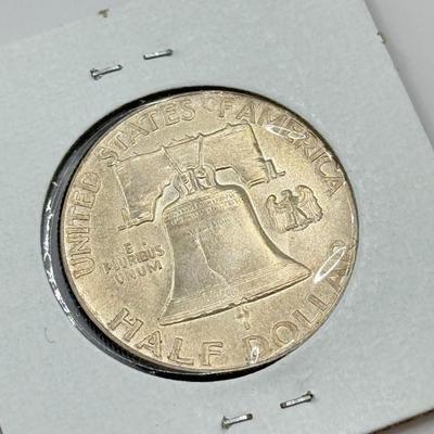 LOT 547J: 1948-P & 1950-P Benjamin Franklin Liberty Bell US Half Dollar Coins (90% Silver)