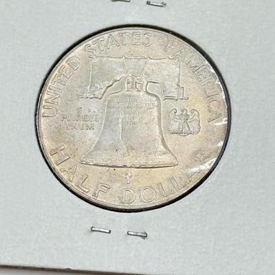 LOT 547J: 1948-P & 1950-P Benjamin Franklin Liberty Bell US Half Dollar Coins (90% Silver)