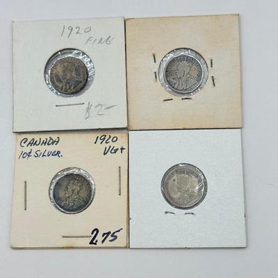 LOT 548J: 1920-1966 Canadian Dime 10 Cent Coins (80% Silver, 20% Copper)