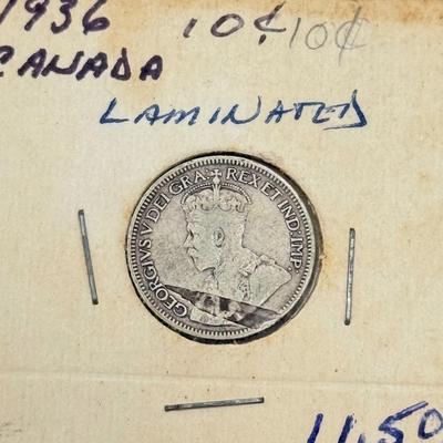 LOT 548J: 1920-1966 Canadian Dime 10 Cent Coins (80% Silver, 20% Copper)