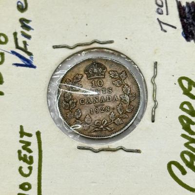 LOT 548J: 1920-1966 Canadian Dime 10 Cent Coins (80% Silver, 20% Copper)