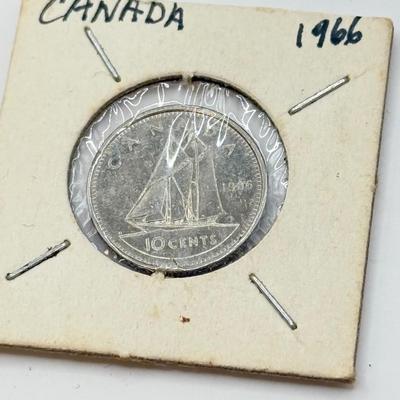 LOT 548J: 1920-1966 Canadian Dime 10 Cent Coins (80% Silver, 20% Copper)
