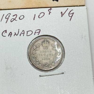 LOT 548J: 1920-1966 Canadian Dime 10 Cent Coins (80% Silver, 20% Copper)