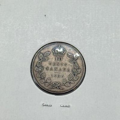 LOT 548J: 1920-1966 Canadian Dime 10 Cent Coins (80% Silver, 20% Copper)
