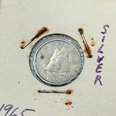 LOT 548J: 1920-1966 Canadian Dime 10 Cent Coins (80% Silver, 20% Copper)