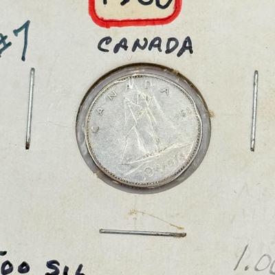 LOT 548J: 1920-1966 Canadian Dime 10 Cent Coins (80% Silver, 20% Copper)