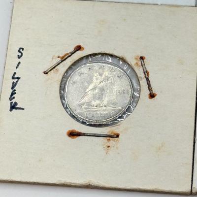 LOT 548J: 1920-1966 Canadian Dime 10 Cent Coins (80% Silver, 20% Copper)