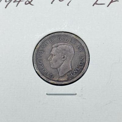 LOT 548J: 1920-1966 Canadian Dime 10 Cent Coins (80% Silver, 20% Copper)