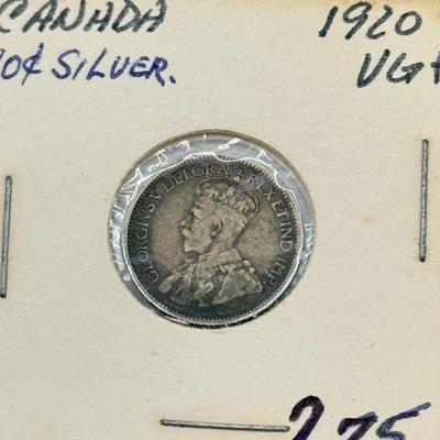 LOT 548J: 1920-1966 Canadian Dime 10 Cent Coins (80% Silver, 20% Copper)
