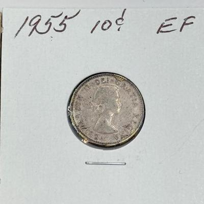 LOT 548J: 1920-1966 Canadian Dime 10 Cent Coins (80% Silver, 20% Copper)