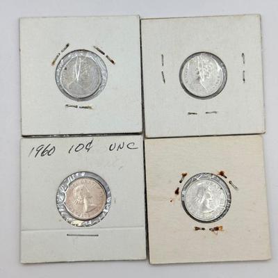 LOT 548J: 1920-1966 Canadian Dime 10 Cent Coins (80% Silver, 20% Copper)