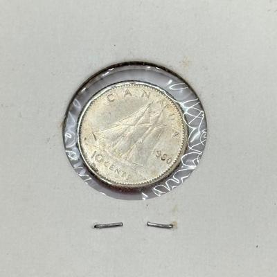 LOT 548J: 1920-1966 Canadian Dime 10 Cent Coins (80% Silver, 20% Copper)