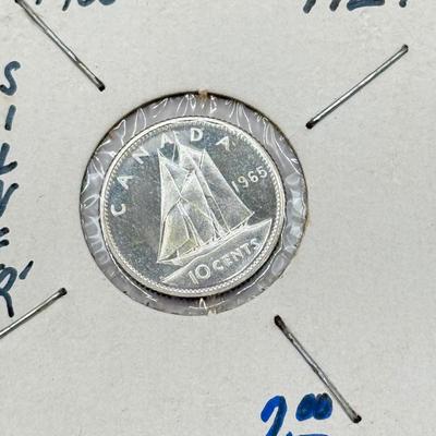 LOT 548J: 1920-1966 Canadian Dime 10 Cent Coins (80% Silver, 20% Copper)