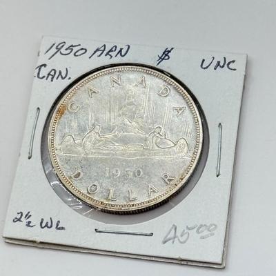 LOT 549J: 1935-1964 Canadian One Dollar Coins (80% Silver)