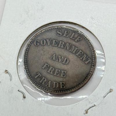 LOT 551J: 1800s Antique Canadian Coins & Tokens: New Brunswick Penny Token, Success to the Fisheries, Canadian 1/2 Penny & More