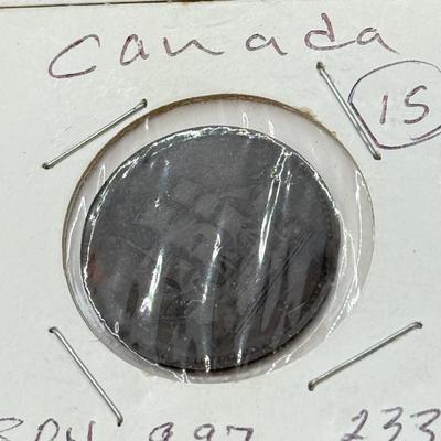 LOT 551J: 1800s Antique Canadian Coins & Tokens: New Brunswick Penny Token, Success to the Fisheries, Canadian 1/2 Penny & More