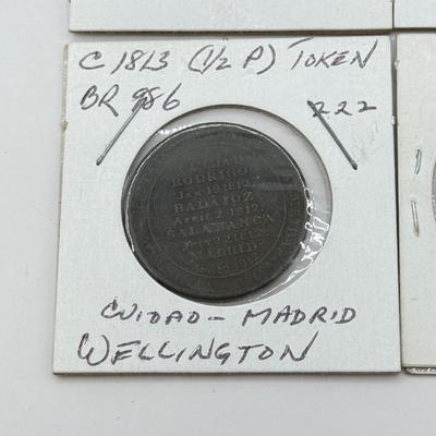 LOT 551J: 1800s Antique Canadian Coins & Tokens: New Brunswick Penny Token, Success to the Fisheries, Canadian 1/2 Penny & More