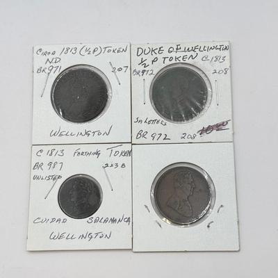 LOT 551J: 1800s Antique Canadian Coins & Tokens: New Brunswick Penny Token, Success to the Fisheries, Canadian 1/2 Penny & More