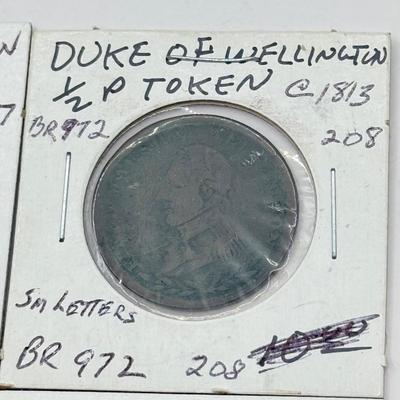 LOT 551J: 1800s Antique Canadian Coins & Tokens: New Brunswick Penny Token, Success to the Fisheries, Canadian 1/2 Penny & More