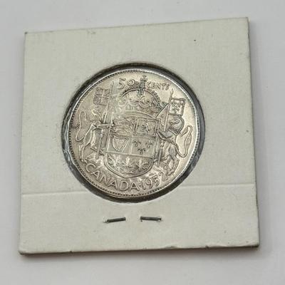 LOT 552J: 1940s-1950s King George VI Canadian 50 Cent Coins (80% Silver, 20% Copper)