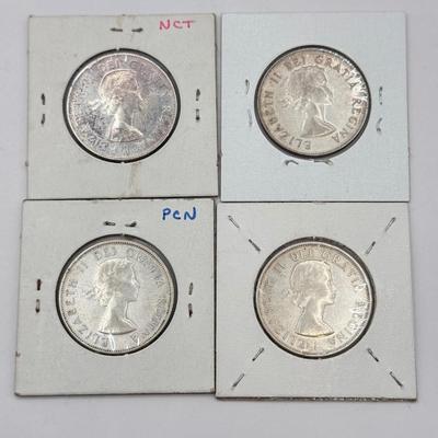 LOT 552J: 1940s-1950s King George VI Canadian 50 Cent Coins (80% Silver, 20% Copper)