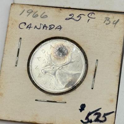 LOT 553J: 1958-1967 Canadian Quarters 25 Cent Coins (80% Silver)