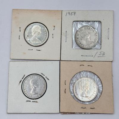 LOT 553J: 1958-1967 Canadian Quarters 25 Cent Coins (80% Silver)