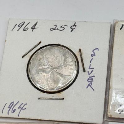 LOT 553J: 1958-1967 Canadian Quarters 25 Cent Coins (80% Silver)