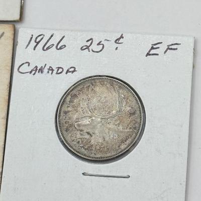 LOT 553J: 1958-1967 Canadian Quarters 25 Cent Coins (80% Silver)