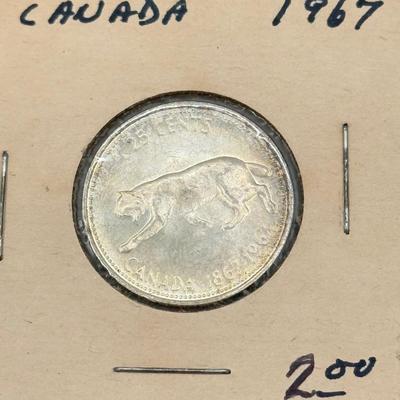 LOT 553J: 1958-1967 Canadian Quarters 25 Cent Coins (80% Silver)