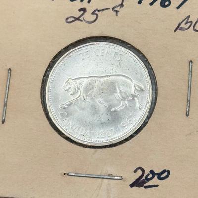 LOT 553J: 1958-1967 Canadian Quarters 25 Cent Coins (80% Silver)