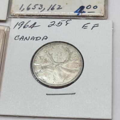 LOT 553J: 1958-1967 Canadian Quarters 25 Cent Coins (80% Silver)