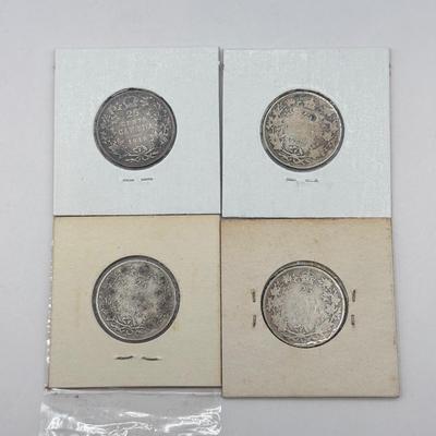 LOT 554J: 1871-1919 Canadian Quarters 25 Cent Coins (92% Silver)