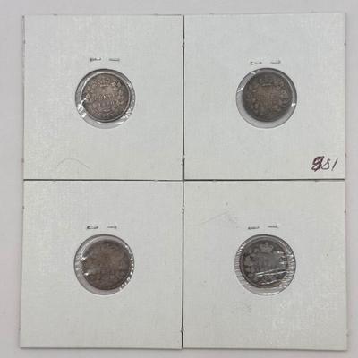 LOT 555J: 1858-1899 Canadian Nickels Sterling Silver 925 5 Cent Coins