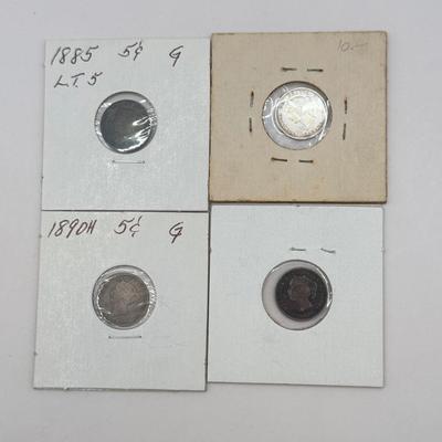 LOT 555J: 1858-1899 Canadian Nickels Sterling Silver 925 5 Cent Coins