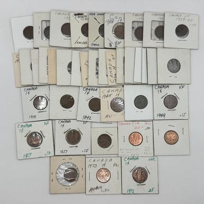 LOT 556J: Canadian Pennies from 1920s to Late 20th Century